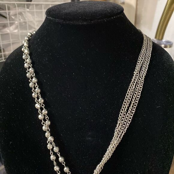 #404 KNOTTED Silver Necklace - Picture 3 of 7